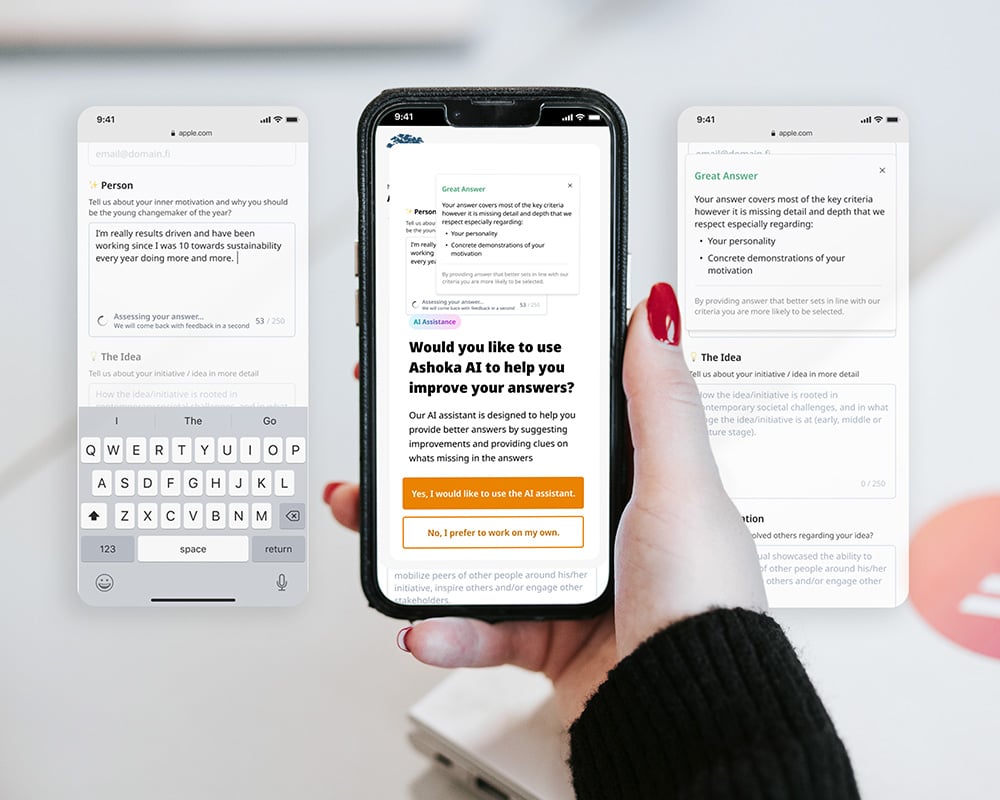 AI-powered application tool for young changemakers