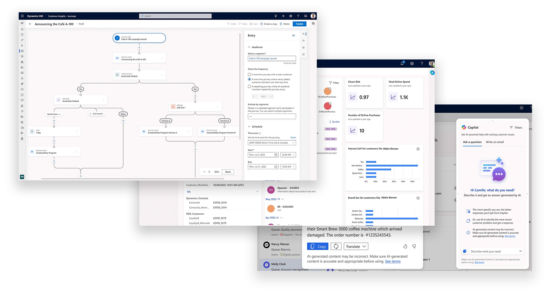 unite your teams around AI-image 1.jpg Microsoft Dynamics 365 Customer Engagement application screens