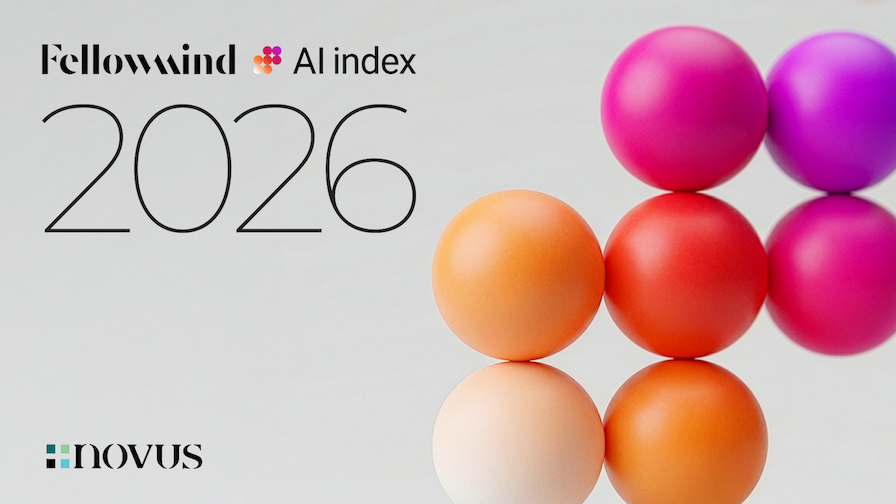 En skärm visar framsidan på Fellowmind AI Index 2026